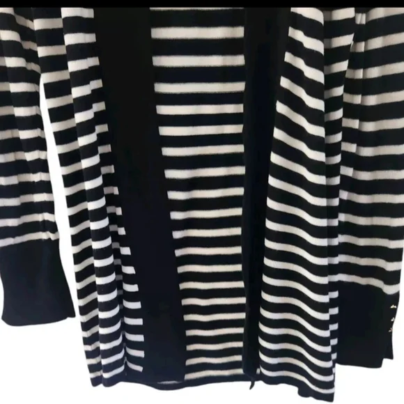 White House Black Market WHBM Striped Open Cardigan Rayon Womens Size Small - Picture 3 of 6